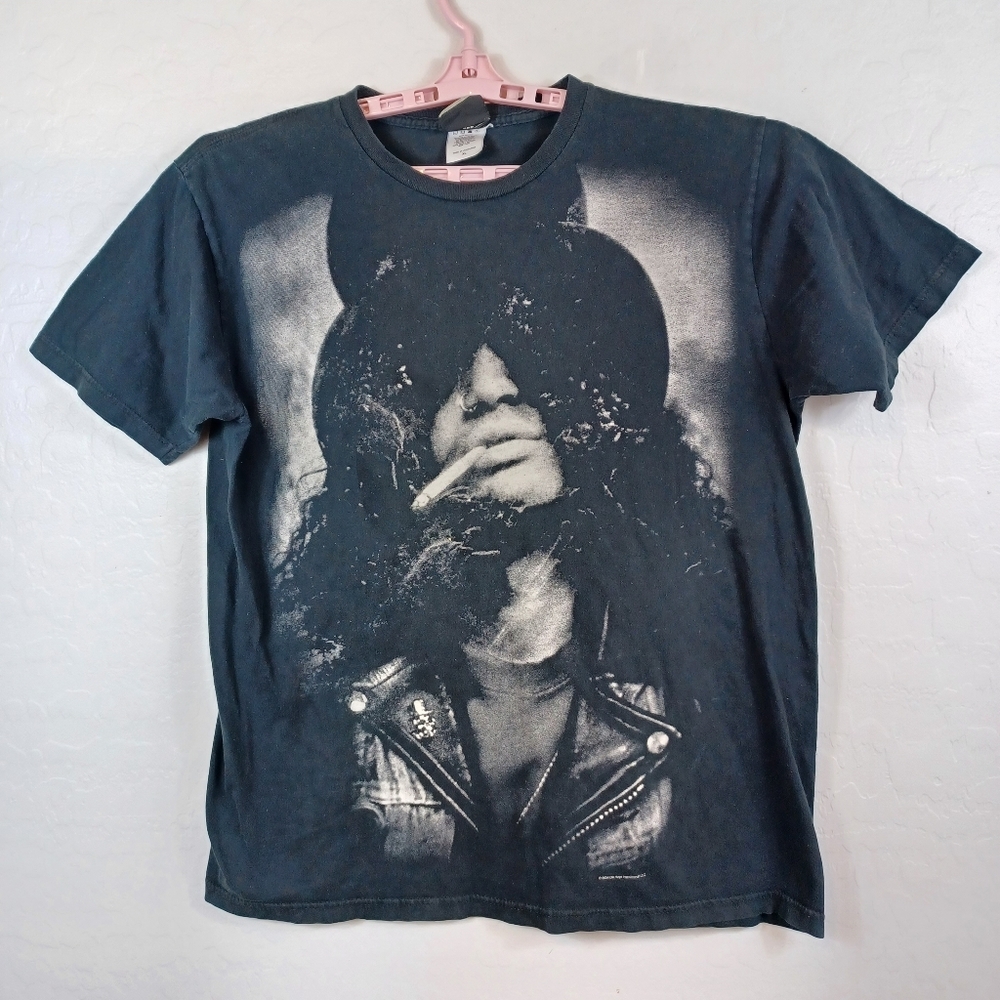 Vintage Slash Guns N Roses Liquid Blue Faded Size XL  Black